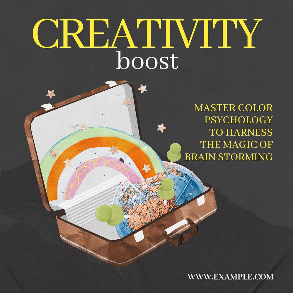 Boost creativity Facebook post template, editable design