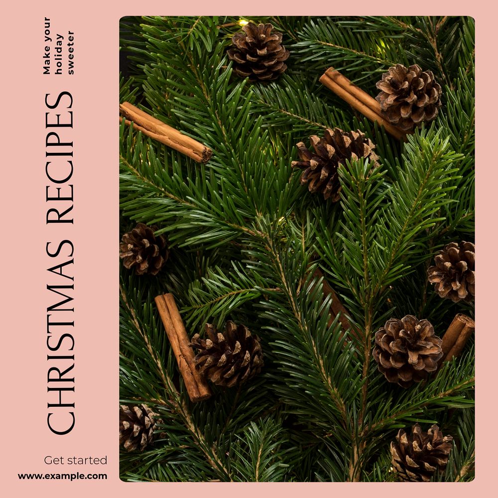Christmas recipe Facebook post template, editable social media ad