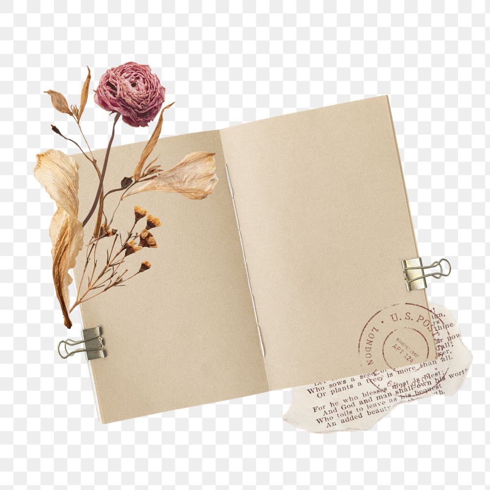 Autumn aesthetic png vintage journal collage, editable design