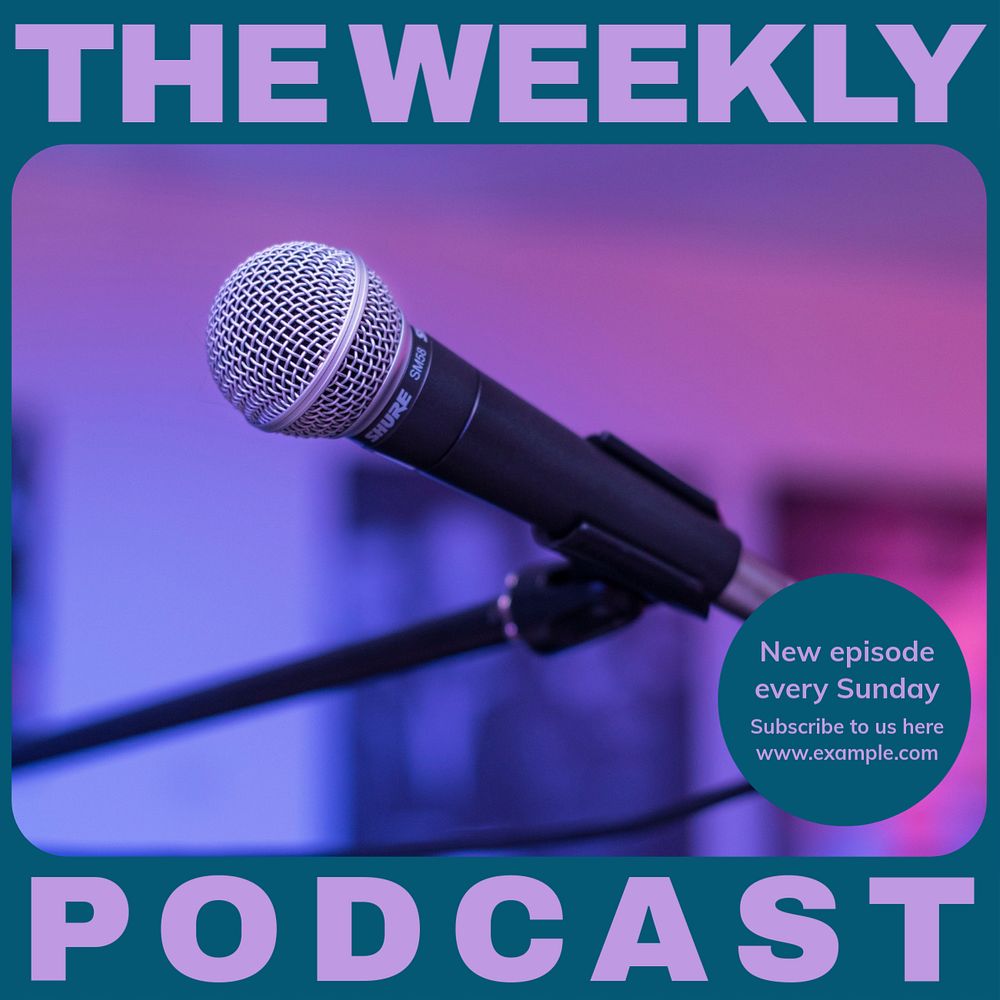 Weekly podcast Instagram post template, editable design