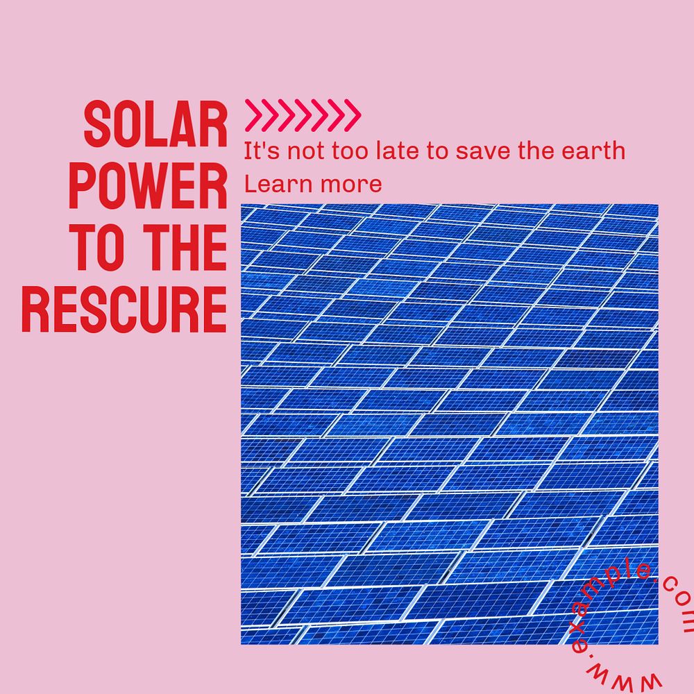 Solar power Instagram post template, editable design