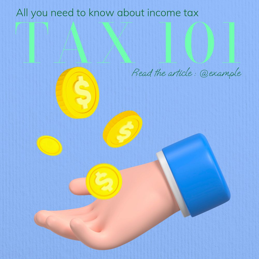 Income tax Instagram post template, editable text