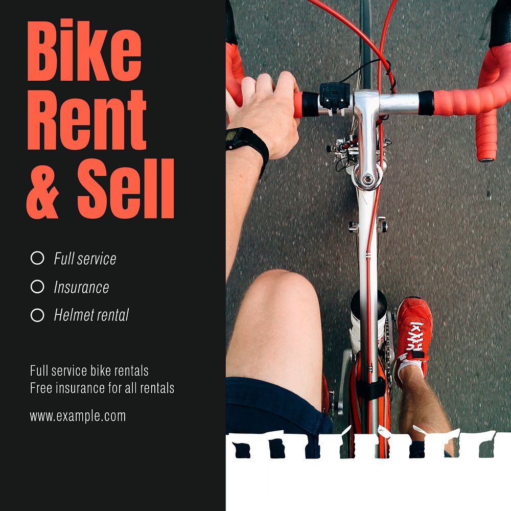 Bike rent & sell post template, editable social media design