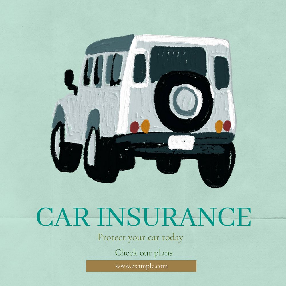 Car insurance Instagram post template, editable text