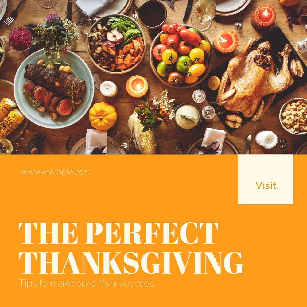 Thanksgiving Instagram post template, editable design