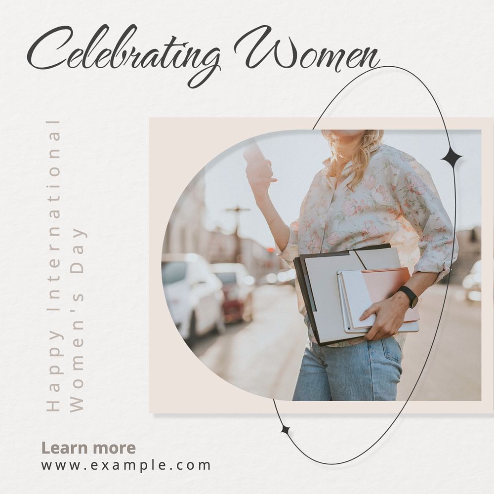 Celebrating women post template, editable text for social media