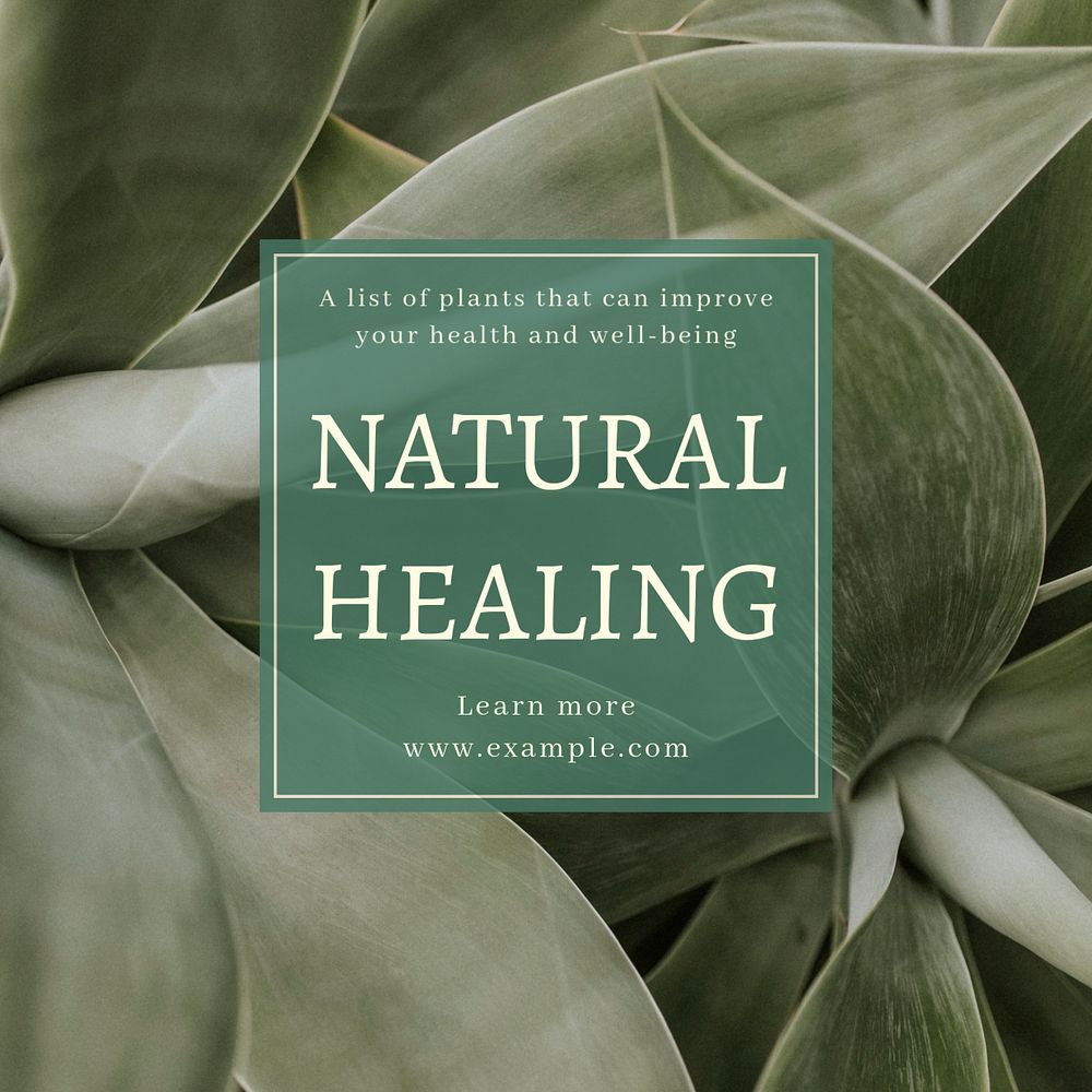 Natural healing Instagram post template, editable text