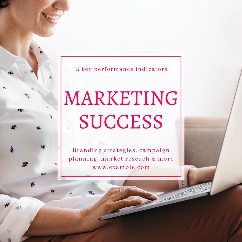 Marketing success Facebook post template, editable design