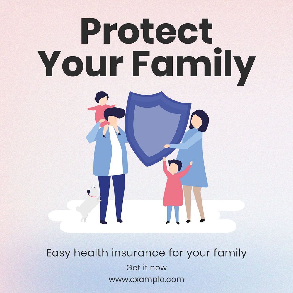 Insurance Instagram post template, editable text