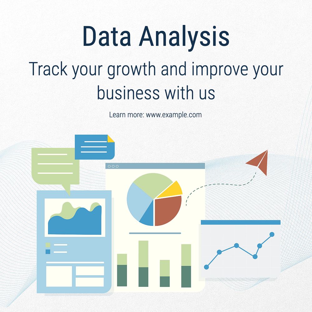 Data analysis Instagram post template, editable text