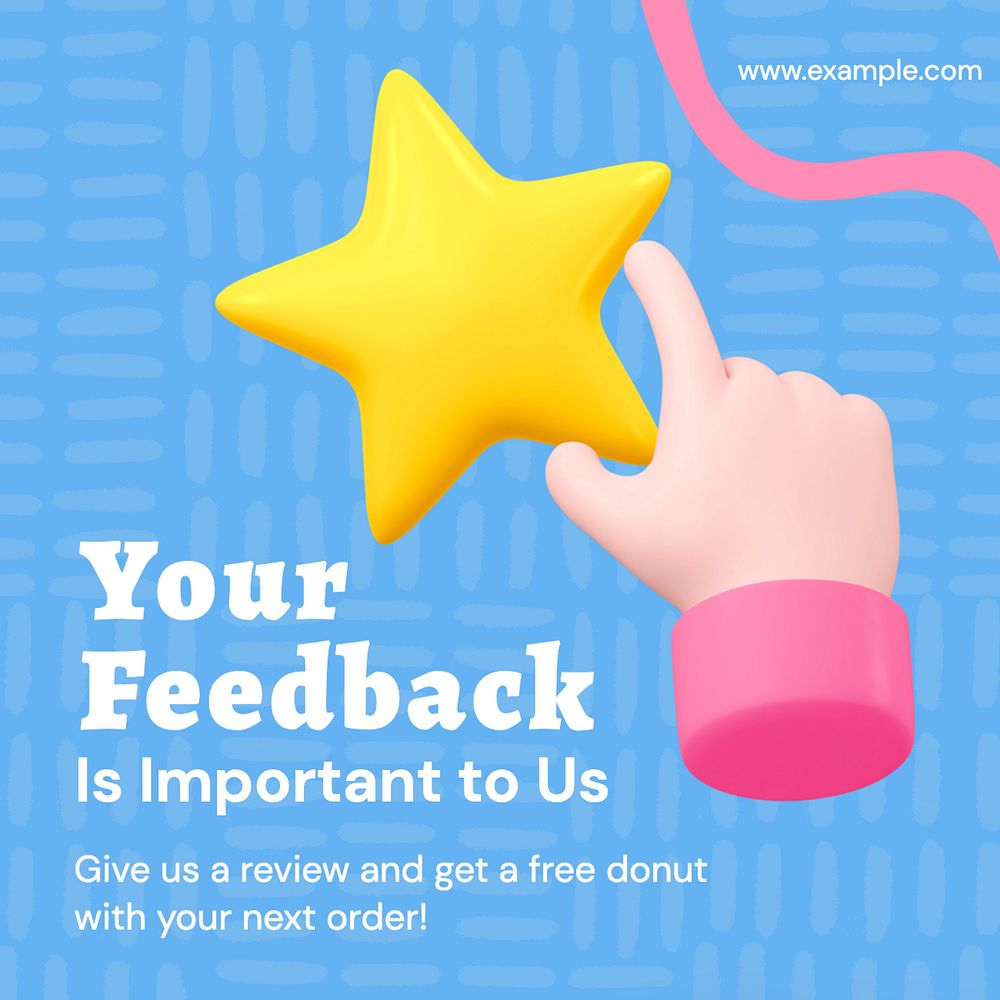 Customer feedback Instagram post template, editable text