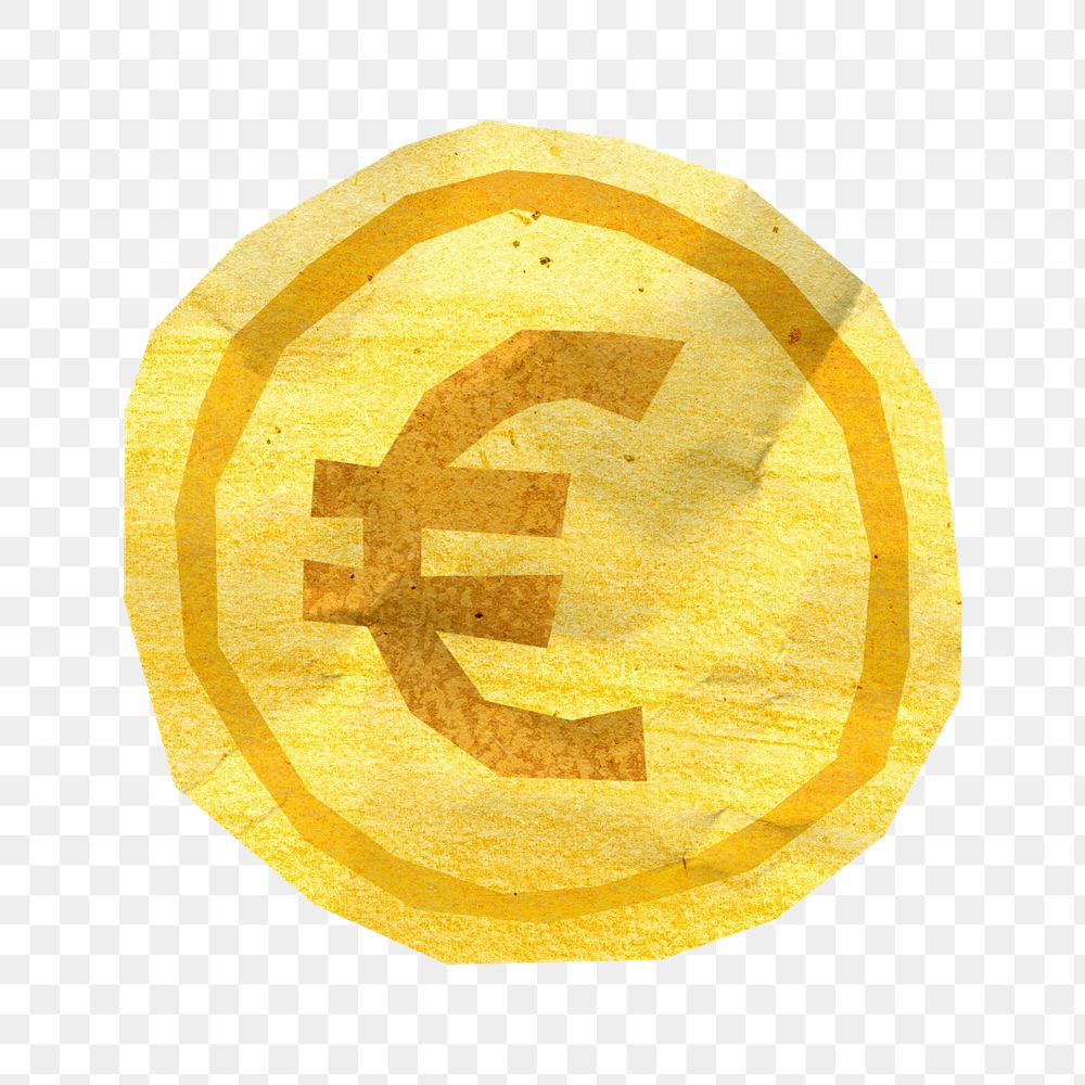 European coin money, paper craft element, editable design