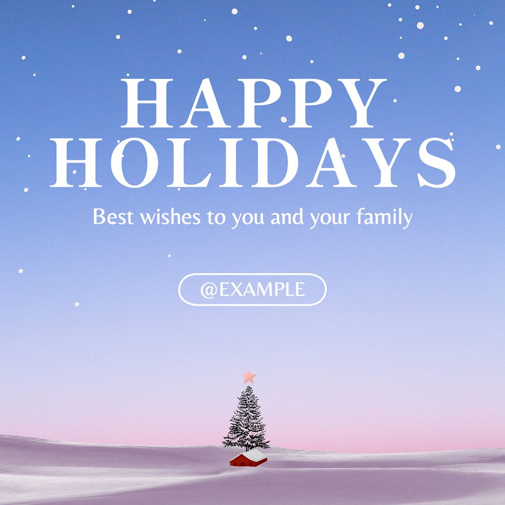 Happy holidays Instagram post template, editable text