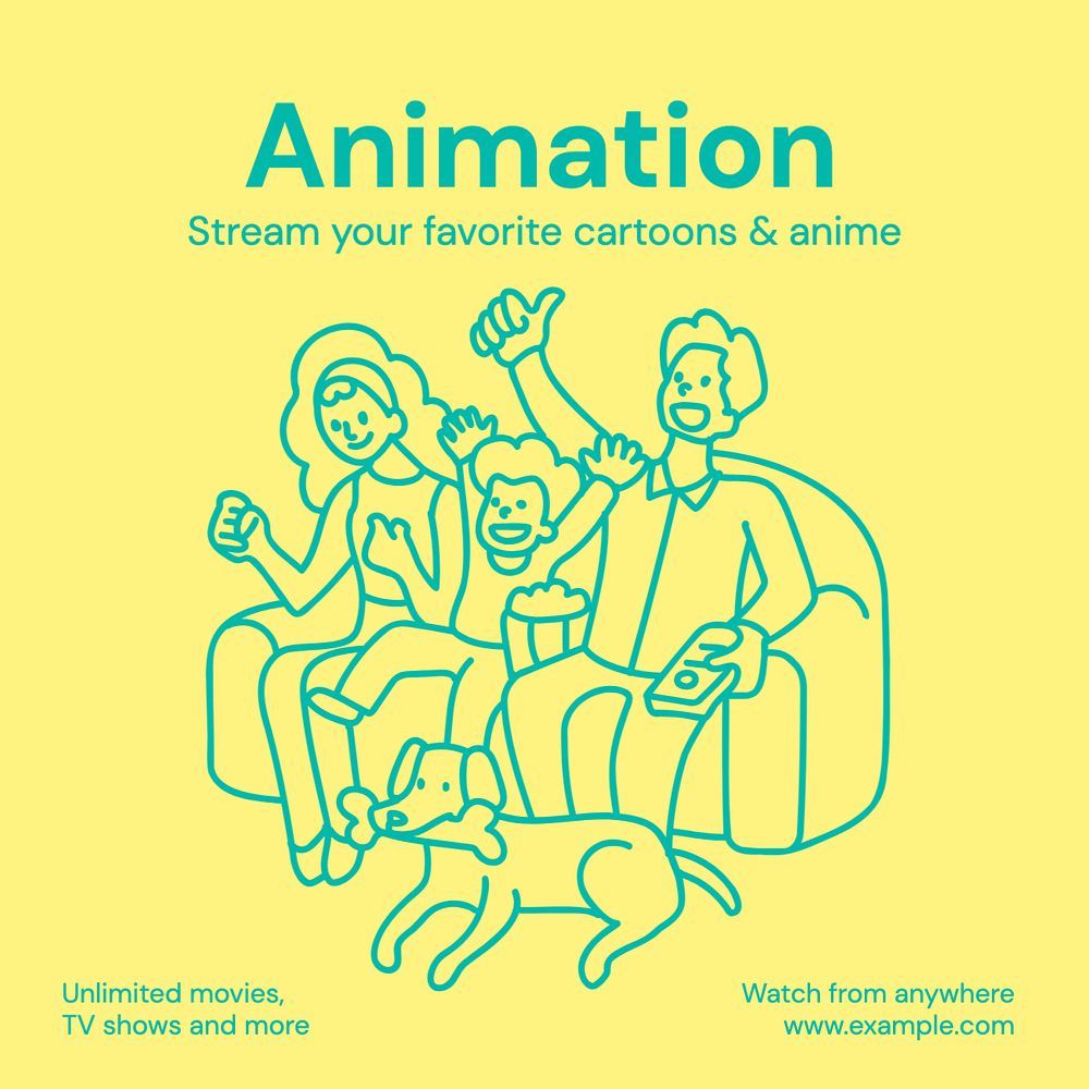 Animation Instagram post template, editable text