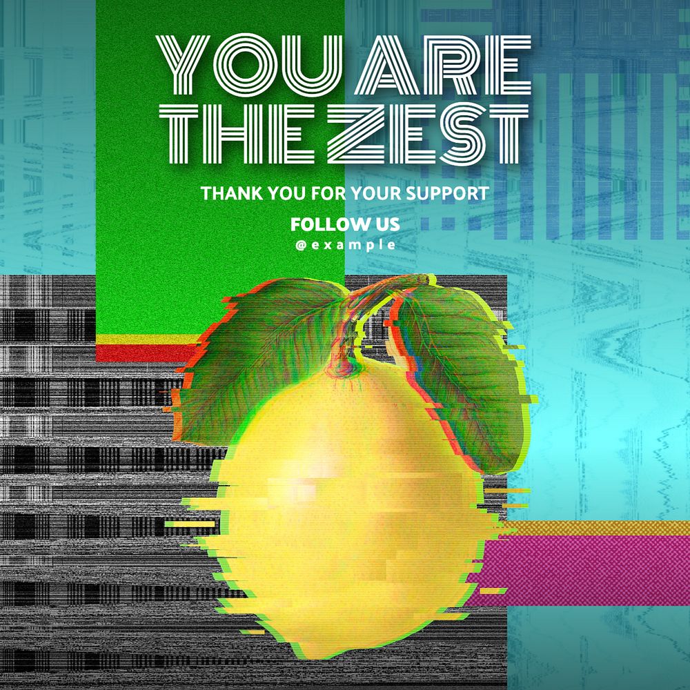 The ZEST! Instagram post template, editable text