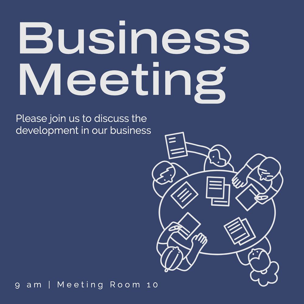 Business meeting Instagram post template, editable text