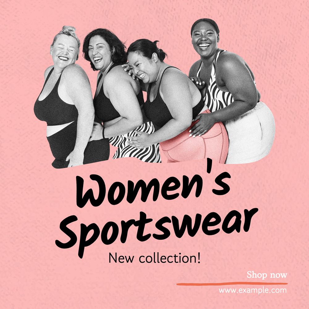 Women sportswear Instagram post template, editable text