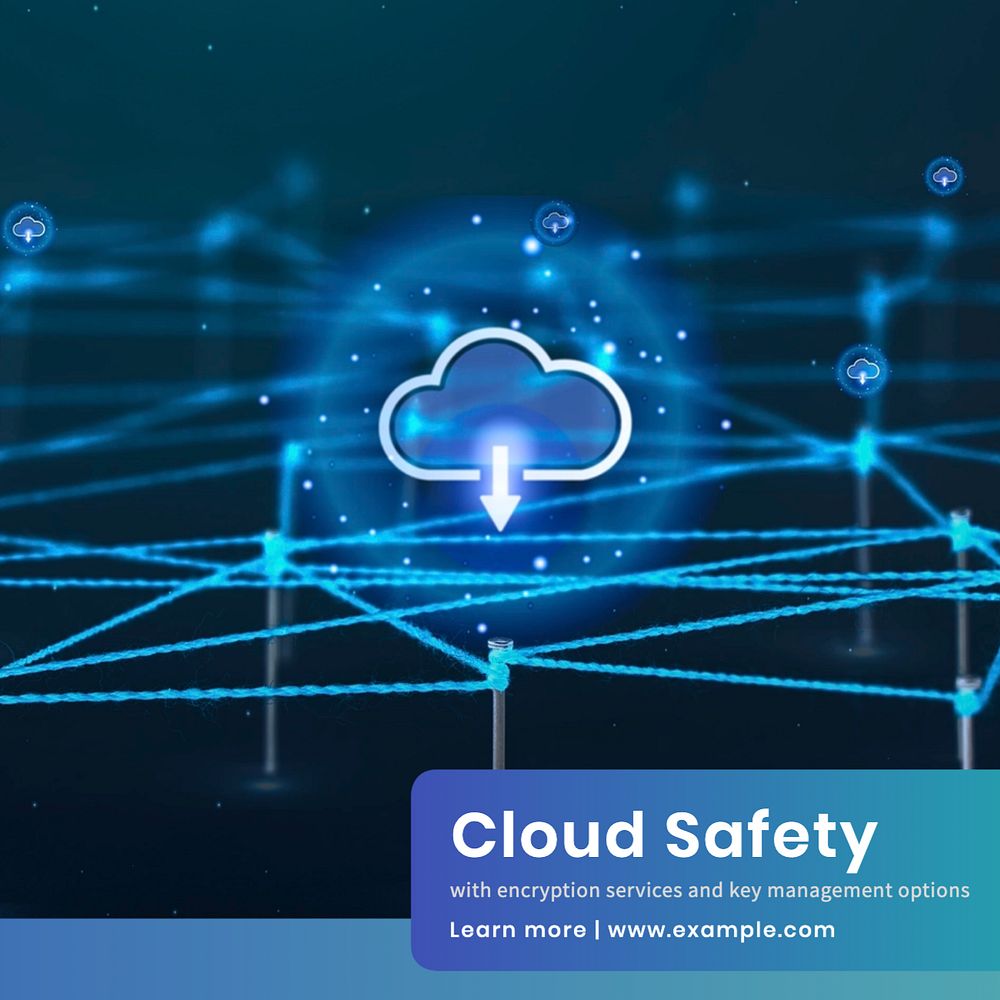 Cloud safety Instagram post template, editable text