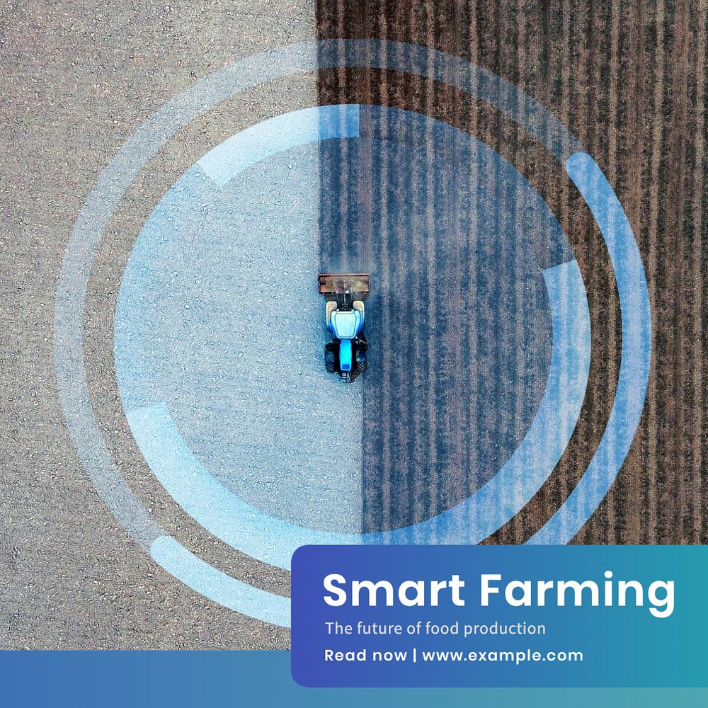 Smart farming Instagram post template, editable text