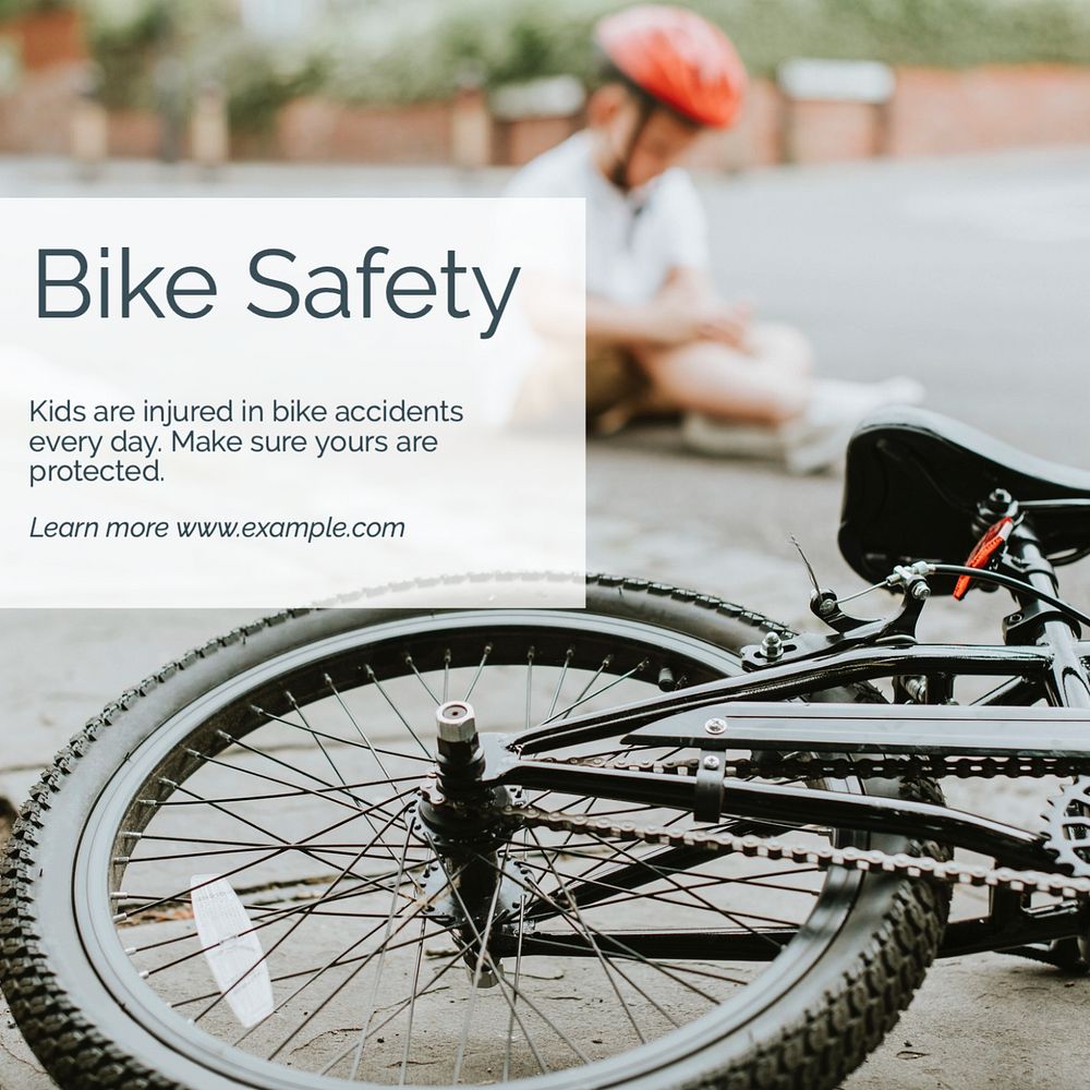 Bike safety Instagram post template, editable text