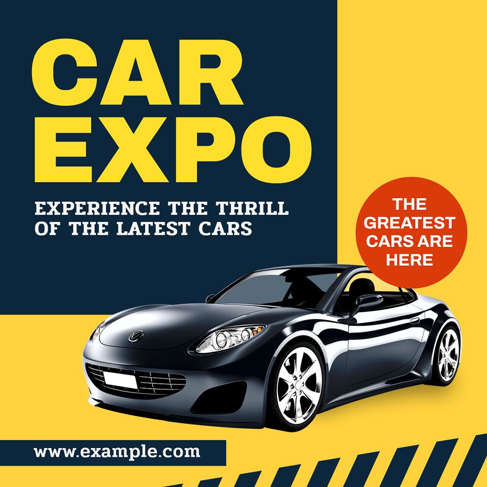 Car expo Instagram post template, editable text