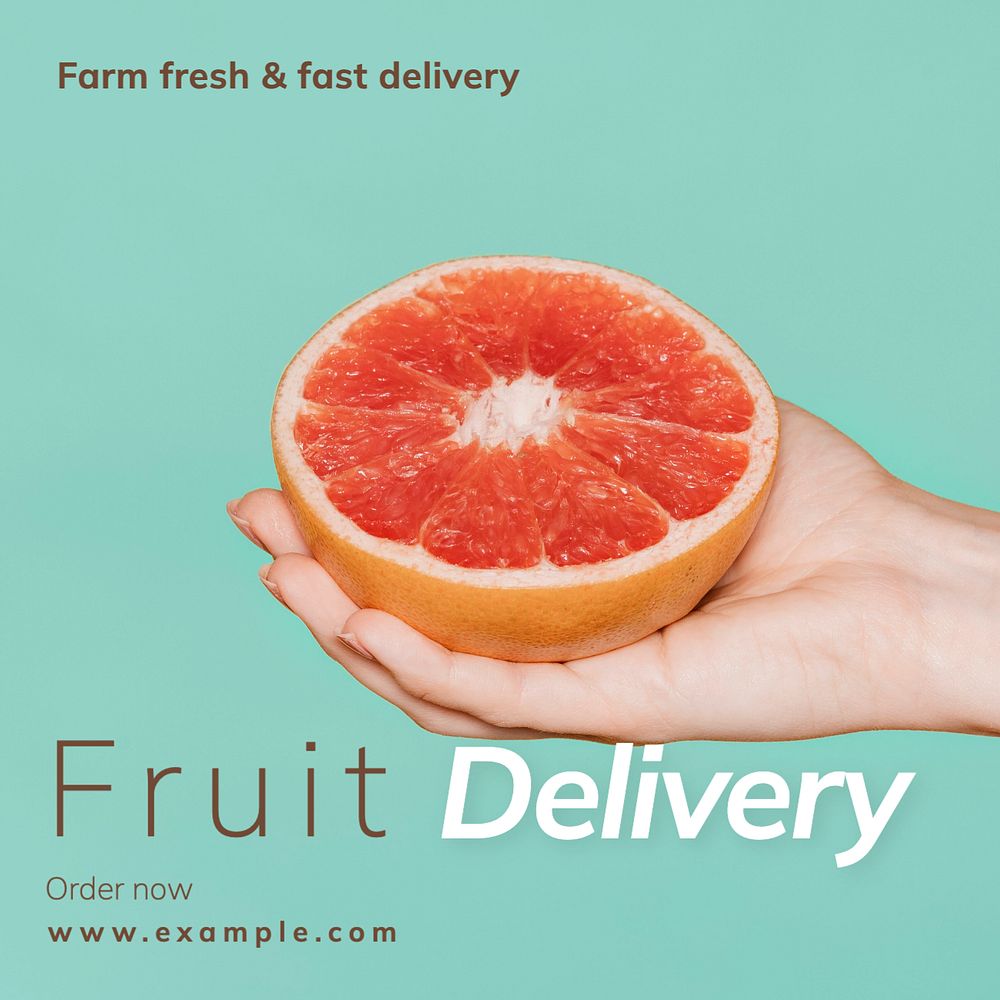 Fruit delivery Instagram post template, editable text