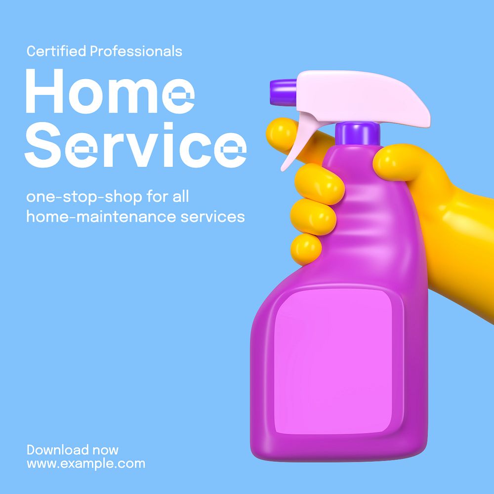 Home services Instagram post template, editable text