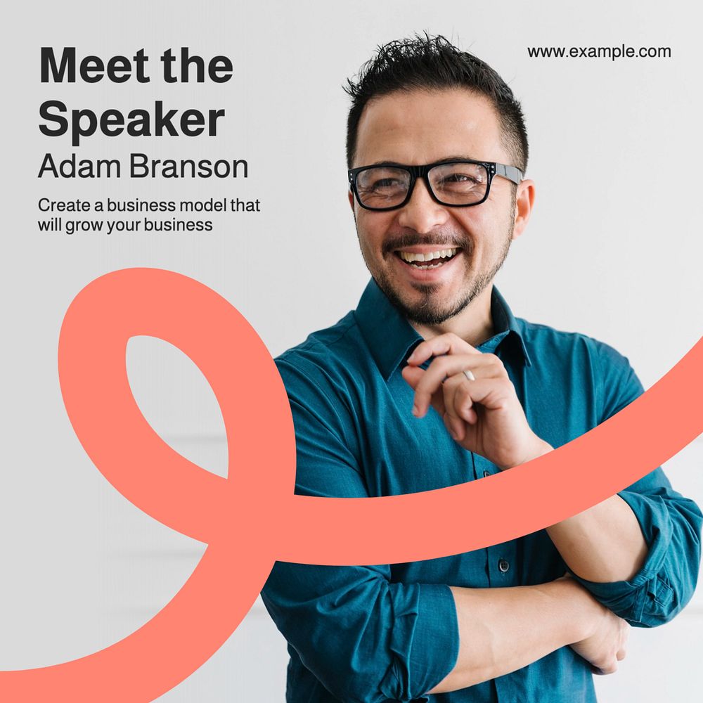 Meet the speaker Instagram post template, editable text