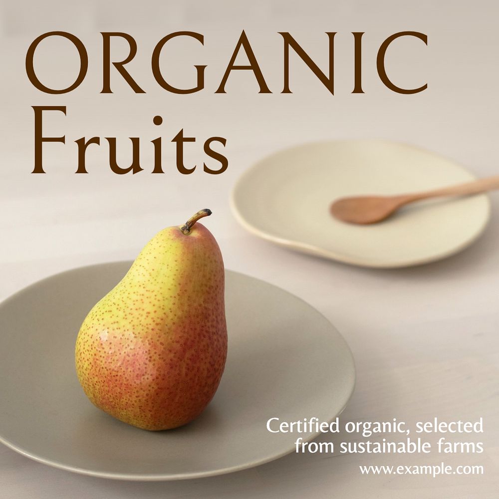 Organic fruits Instagram post template, editable text