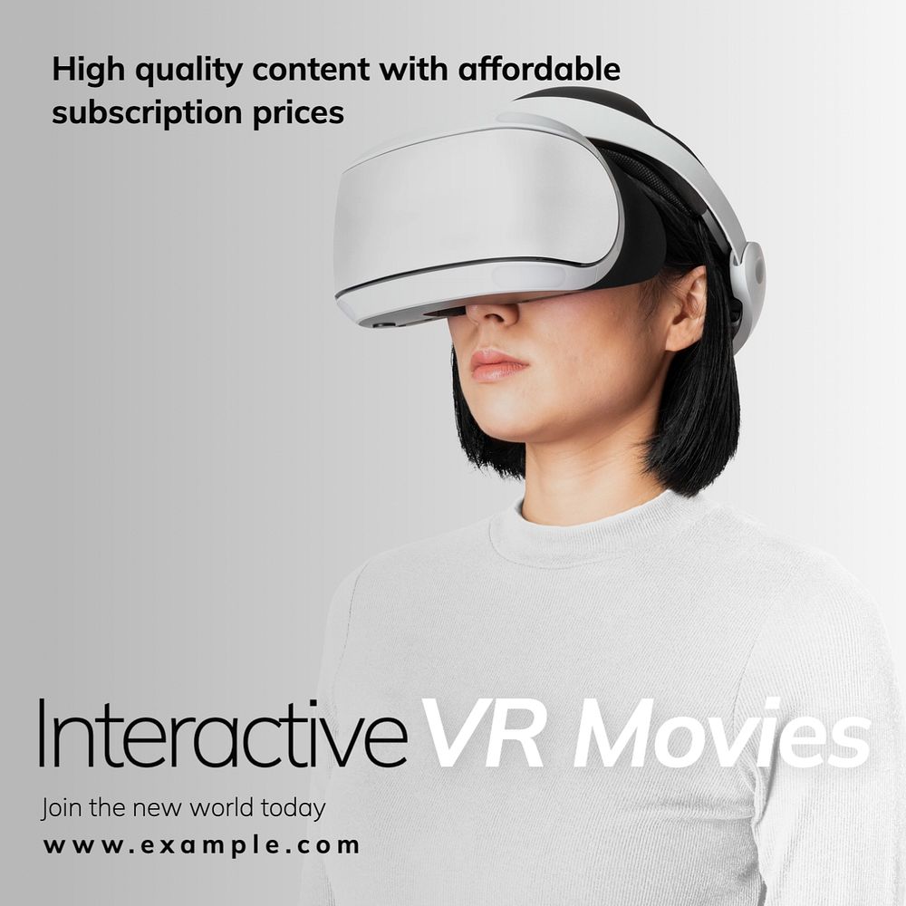 VR movies Instagram post template, editable text