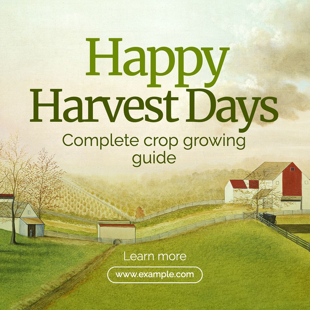 Harvest Instagram post template, editable text