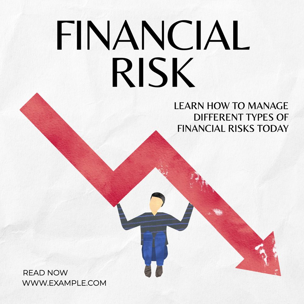 Financial risk Instagram post template, editable text