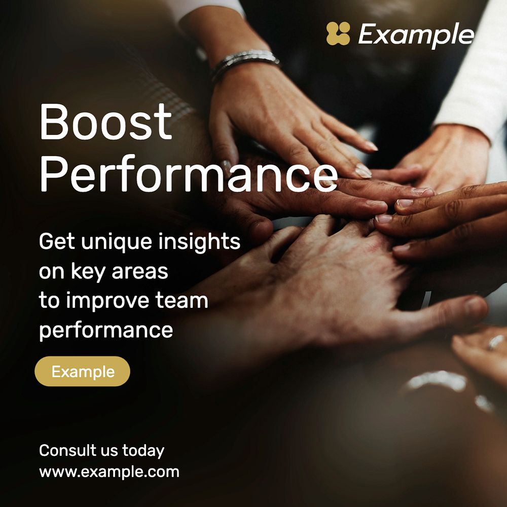 Team performance Instagram post template, editable text