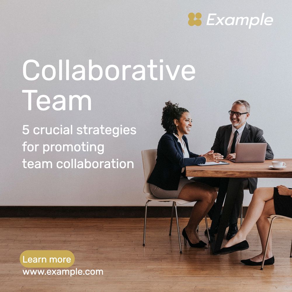 Team collaboration Instagram post template, editable text