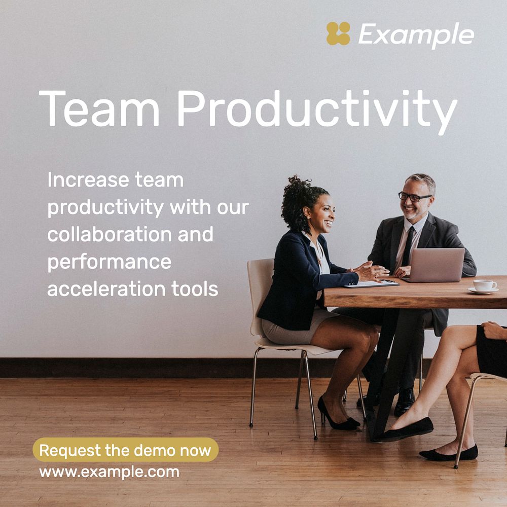 Team productivity Instagram post template, editable text