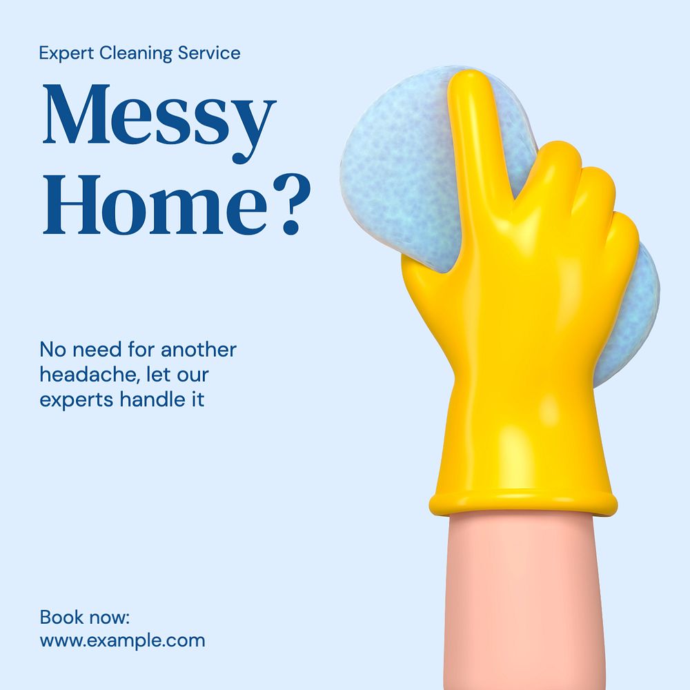 Cleaning service Instagram post template, editable text