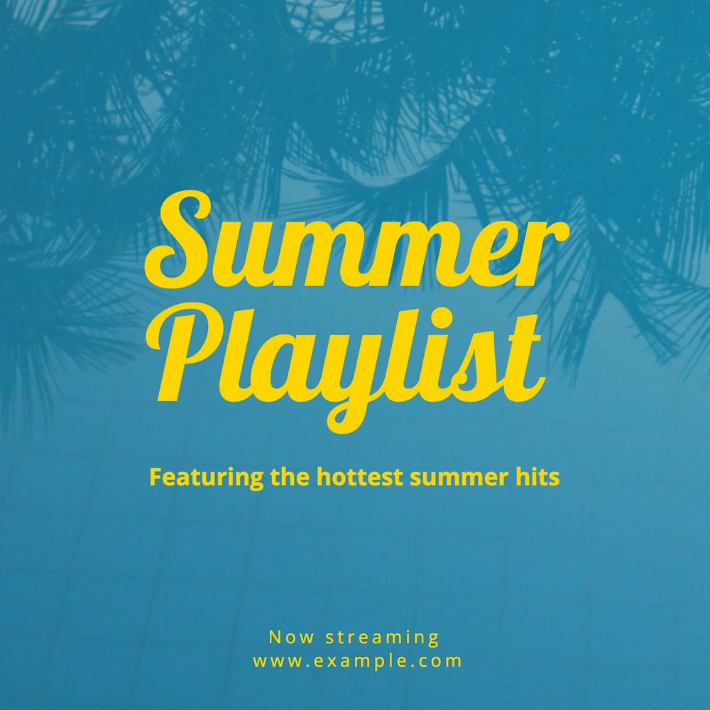 Summer Playlist  Instagram post template, editable text