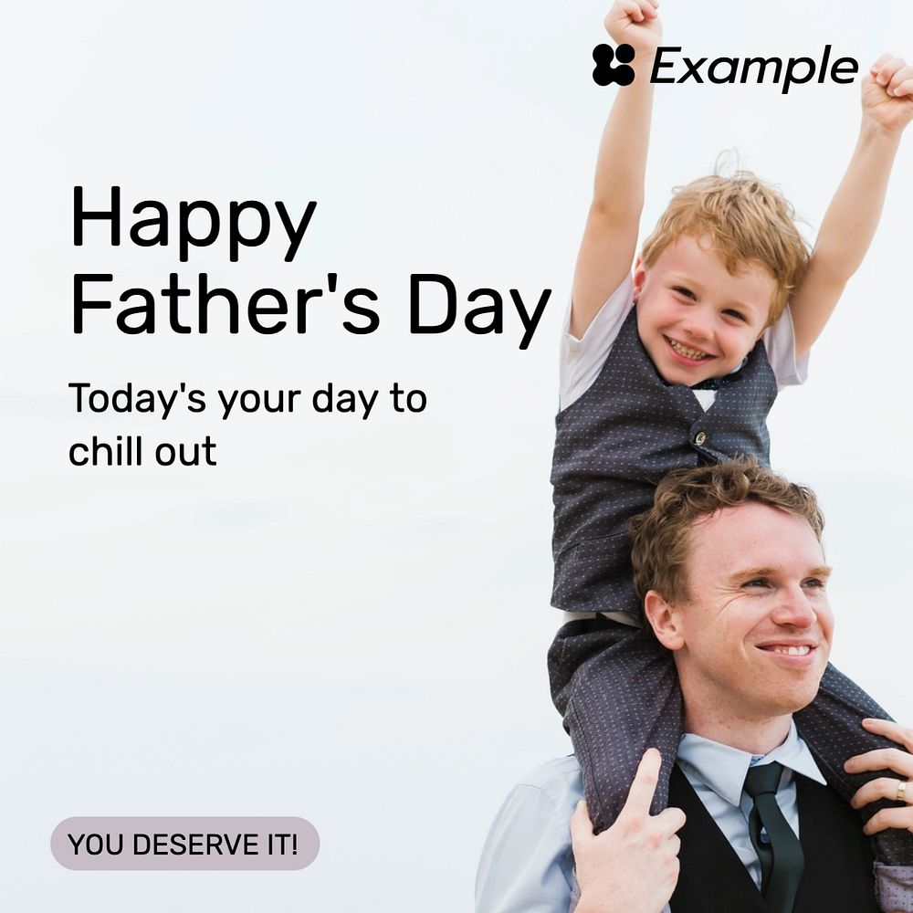 Father's day Instagram post template, editable text