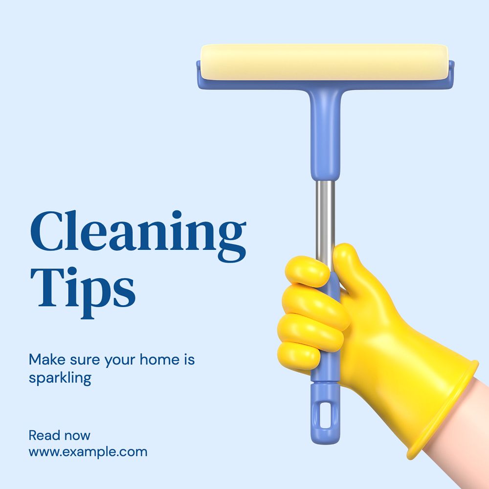 Cleaning tips Instagram post template, editable text