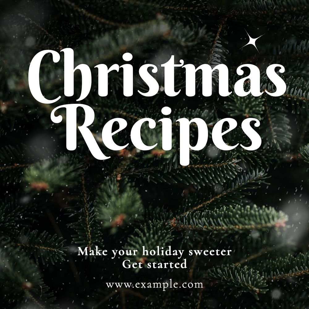 Christmas recipe Instagram post template, editable text