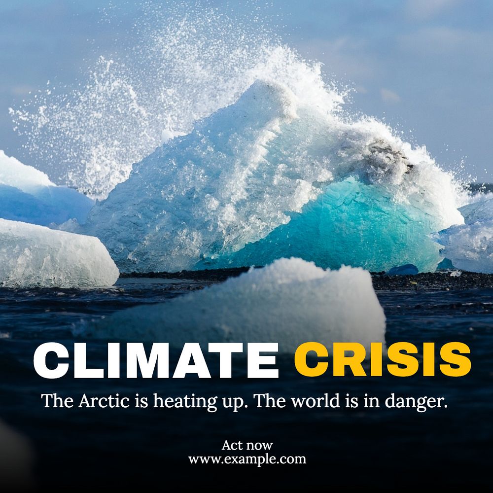 Climate crisis Instagram post template, editable text