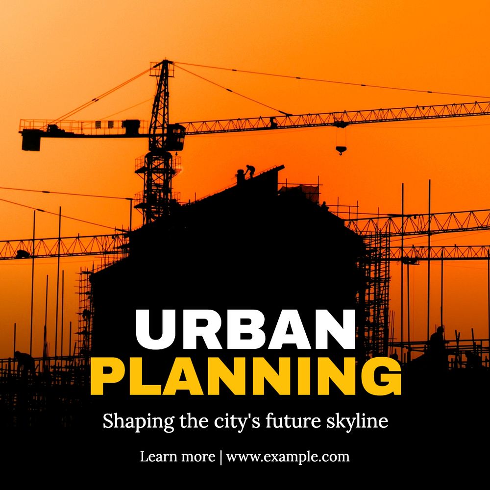 Urban planning Instagram post template, editable text