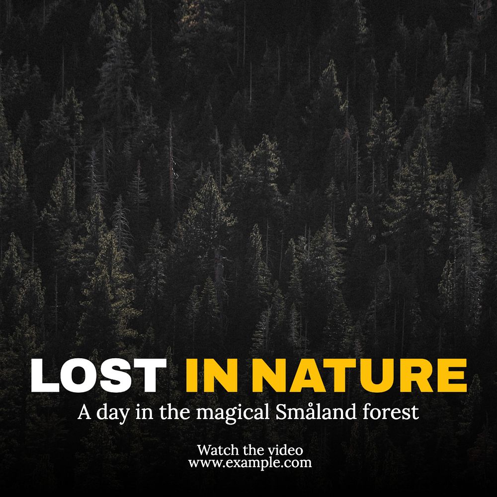 Nature vlog Instagram post template, editable text