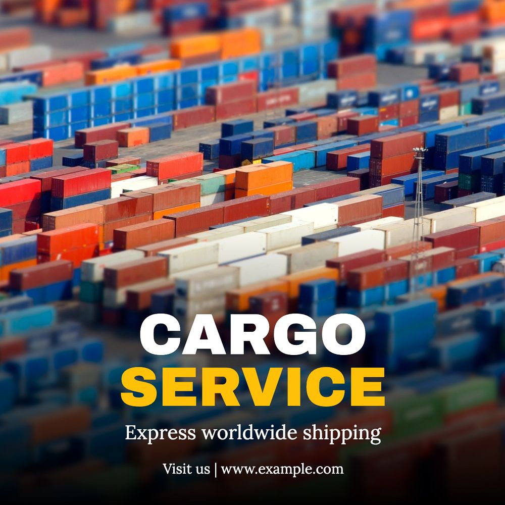 Cargo service Instagram post template, editable text