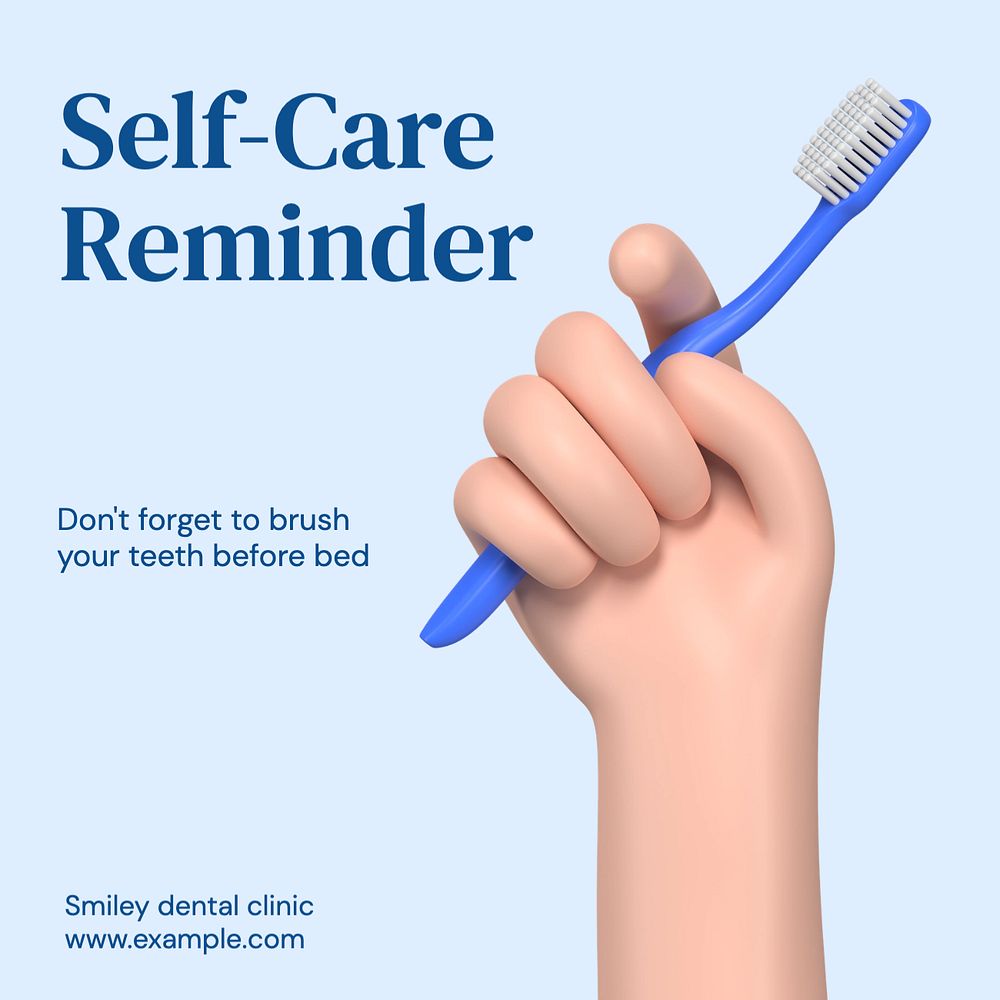 Self care reminder Instagram post template, editable text