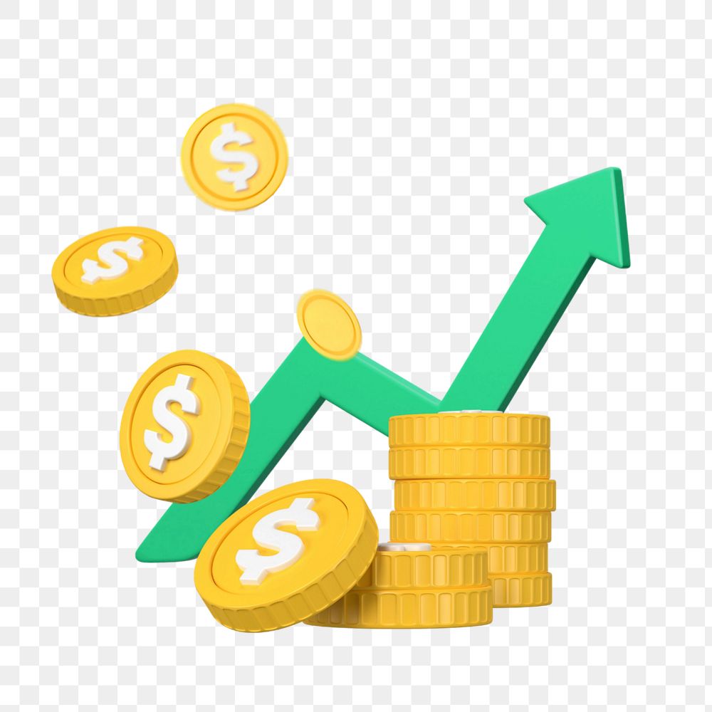 3D profit gaining, element editable illustration