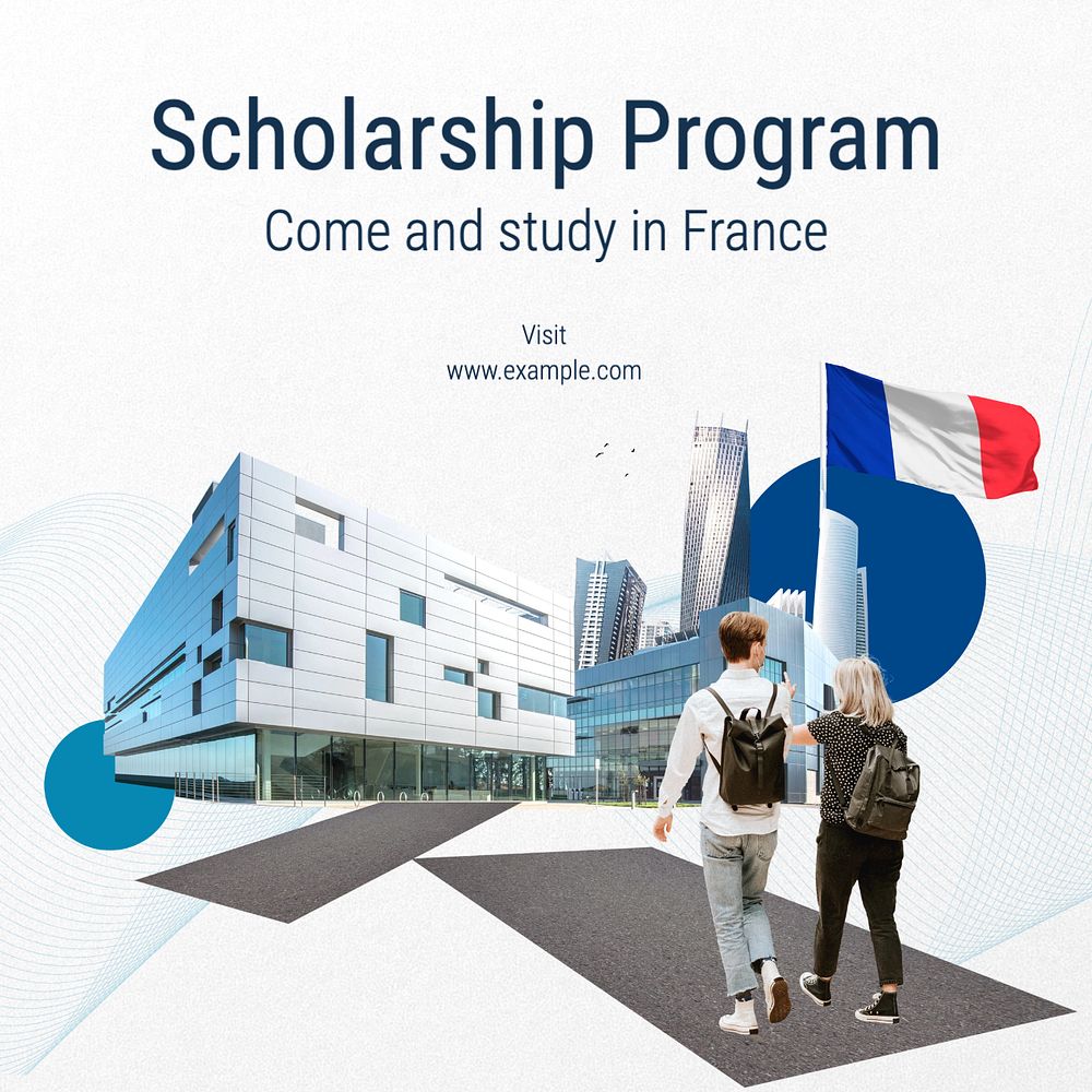 Scholarship program Instagram post template, editable text