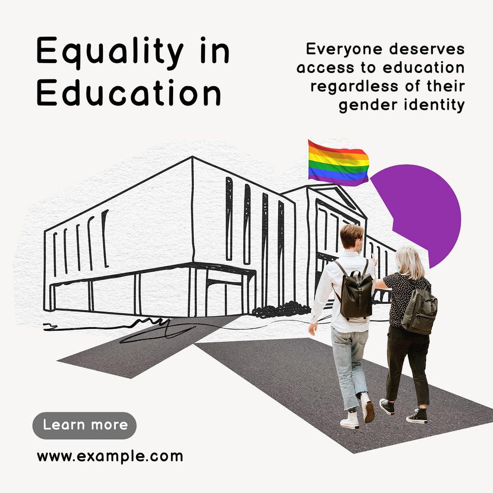 Equality in education Instagram post template, editable text