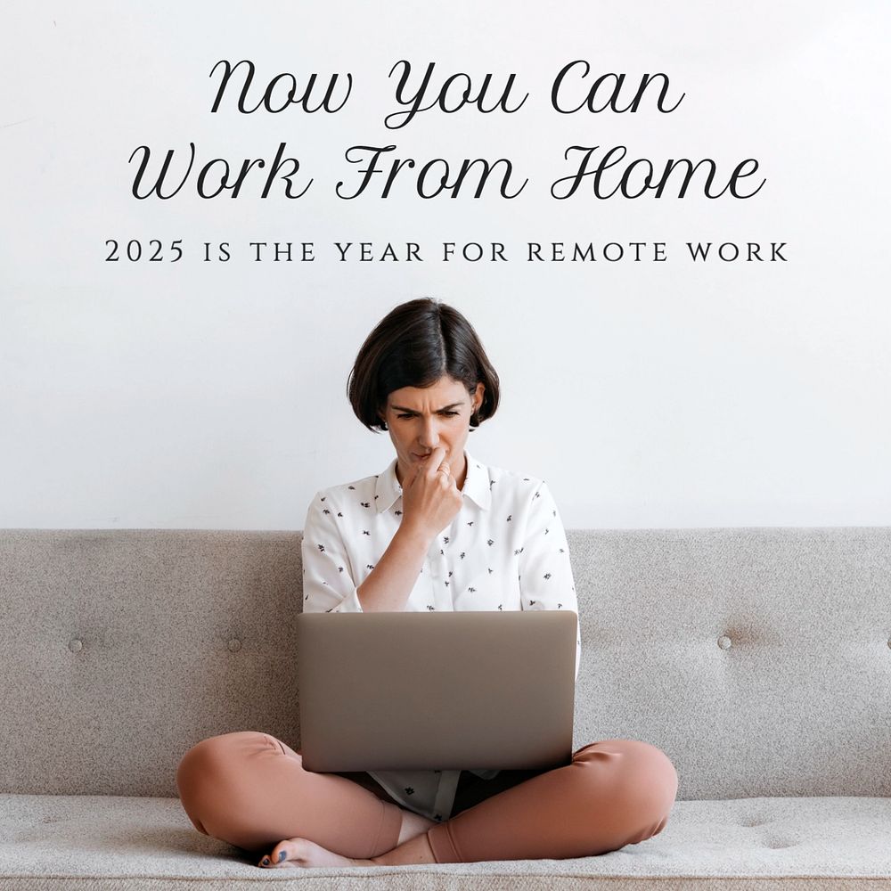 Work from home Instagram post template, editable text