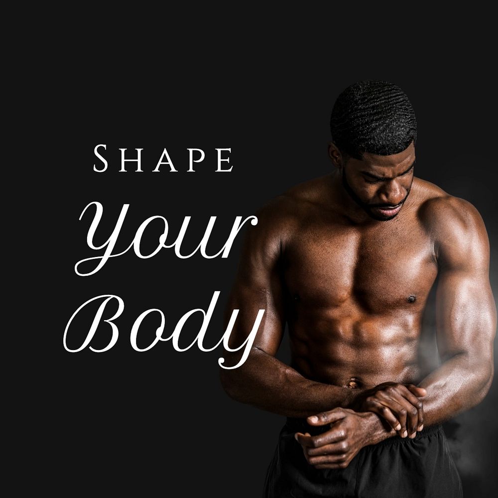 Shape your body Instagram post template, editable text